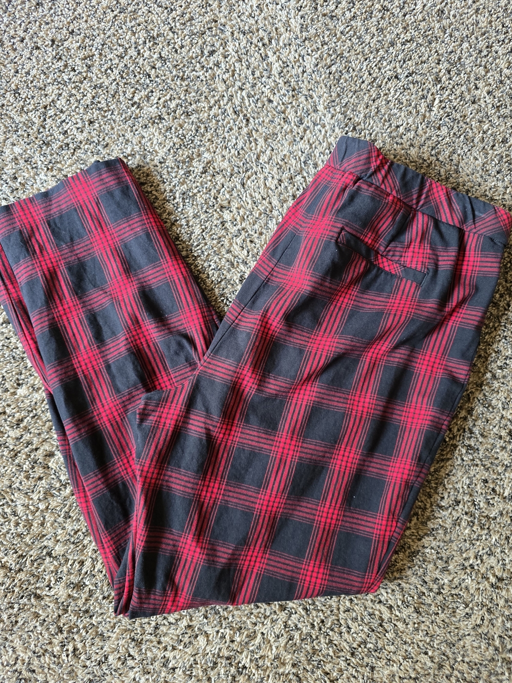 J. Jill Red and Black Plaid Trousers